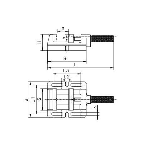 Imadło maszynowe wiertarskie  typ 6543-100 M szerokość 100 mm x rozwarcie 152 mm Bison kod: 326543550000 - 2