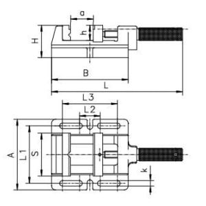 Imadło maszynowe wiertarskie  typ 6543-100 M szerokość 100 mm x rozwarcie 152 mm Bison kod: 326543550000 - 2