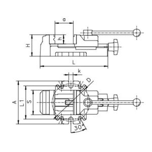 Imadło maszynowe wiertarskie  typ 6542-100 szerokość 100 mm x rozwarcie 165 mm Bison kod: 326542050800 - 2