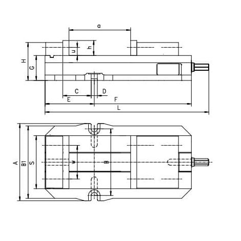 Imadło maszynowe typ 6523-155L szerokość 155Lmm x rozwarcie 226 mm Bison kod: 326523160400 - 2