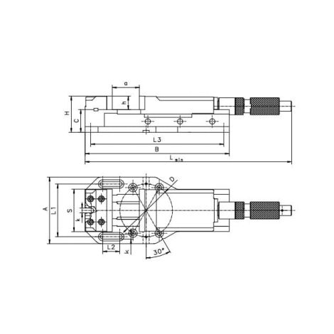 Imadło maszynowe typ 6516-M125 szerokość 125 mm x rozwarcie 196 mm Bison kod: 326516120400 - 2
