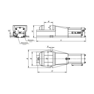 Imadło maszynowe typ 6710-125 szerokość 180 mm x rozwarcie 125 mm Bison kod: 326710060400 - 2