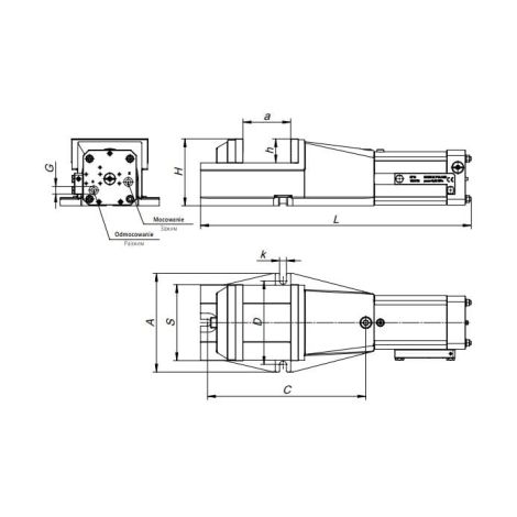 Imadło maszynowe typ 6710-200 szerokość 260 mm x rozwarcie 200 mm Bison kod: 326710080800 - 2