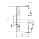 Uchwyt tokarski stalowy Premium typ 3545-125-3-P samocentrujący spiralny 3-szczękowy Bison kod: 353545210400 - 3