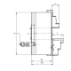 Uchwyt tokarski stalowy typ 3735-315-8 samocentrujący spiralny 4-szczękowy Bison kod: 353735370100 - 3