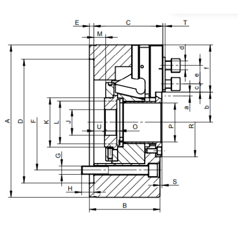 Uchwyt tokarski stalowy typ 2405-160-45K SGM z mocowaniem mechanicznym 3-szczękowy Bison kod: 352405203000 - 3