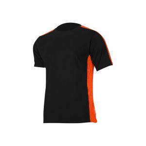 KOSZULKA T-SHIRT 180G/M2, CZARNO-POMARAŃCZ., 