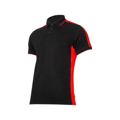 KOSZULKA POLO  190G/M2, CZARNO-CZERWONA, "2XL", CE, LAHTI