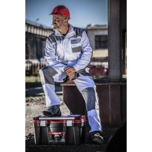 Spodnie robocze z regulacją w pasie 100% bawełniane białe Lahti Pro L40513 - 2 Spodnie robocze z regulacją w pasie 100% bawełniane białe Lahti Pro L40513 - 2