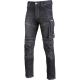 Spodnie jeansowe robocze z dodatkiem stretchu i wzmocnieniami slim fit czarne Lahti Pro L40517 - 2