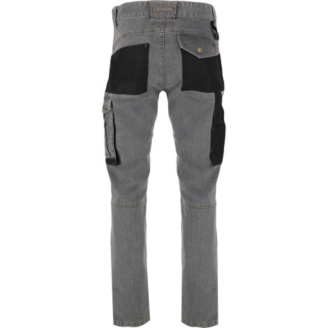 Spodnie jeansowe robocze z dodatkiem stretchu i wzmocnieniami szare slim fit Lahti Pro L40542 - 2