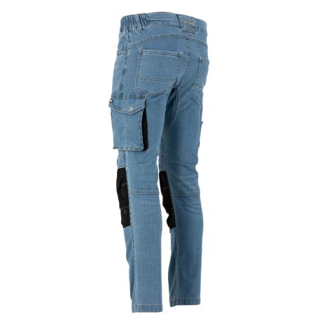 Spodnie robocze jeansowe z dodatkiem stretchu i wzmocnieniami slim fit Lahti Pro L40547 - 4