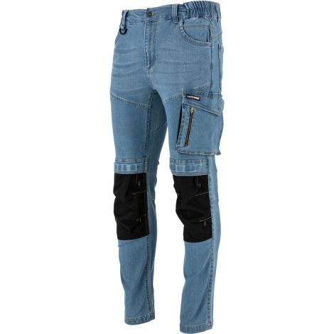 Spodnie robocze jeansowe z dodatkiem stretchu i wzmocnieniami slim fit Lahti Pro L40547 - 3