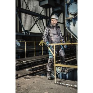 Ogrodniczki robocze z odblaskami czarno-szaro-turkusowe Lahti Pro L40602 - 2 Ogrodniczki robocze z odblaskami czarno-szaro-turkusowe Lahti Pro L40602 - 2