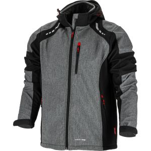 KURTKA SOFTSHELL Z KAPT. SZAR.-CZAR.-CZERW., 