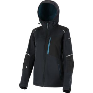 KURTKA SOFTSHELL Z KAPT. DAMSKA CZAR.-TURKUS., 