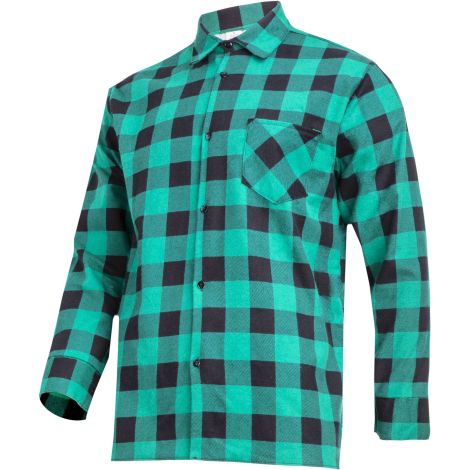 KOSZULA FLANELOWA KRATA ZIELONA, 170G/M2,"2XL", CE, LAHTI