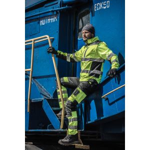 Spodnie robocze ostrzegawcze wzmacniane slim fit czarno-żółte Lahti Pro L40511 M - 2