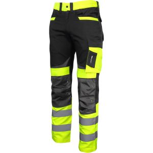 Spodnie robocze ostrzegawcze wzmacniane slim fit czarno-żółte Lahti Pro L40511 M